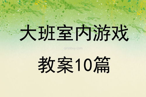 学前班室内游戏教案,培养全面发展